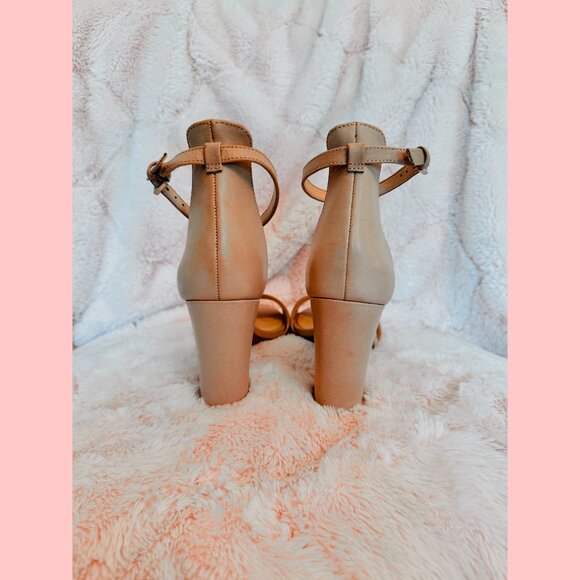 Vince Camuto Malissa Open Toe Ankle Strap Heels Nude Size - Picture 4 of 5